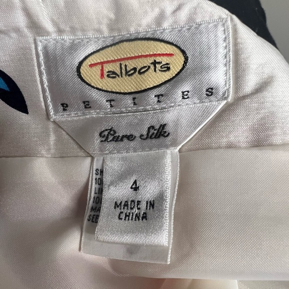 Talbots 100% Silk Floral A-Line Skirt Size 4 - Picture 8 of 8